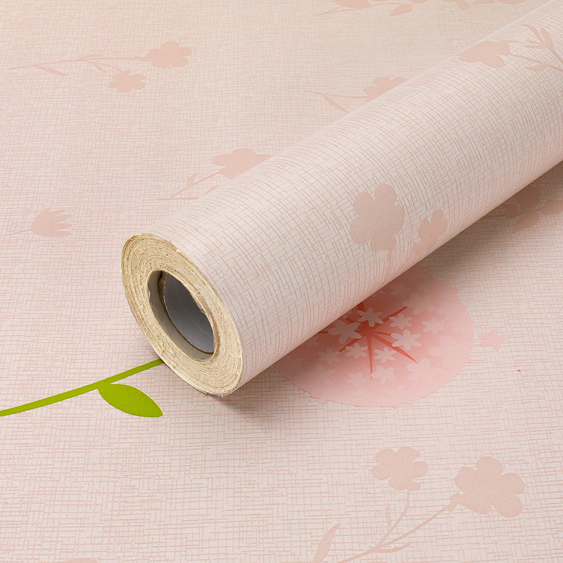 Romantic pink love and branch self-adhesive wallpaper wholesale korea 3d picture wallpaper against water for bathrooms