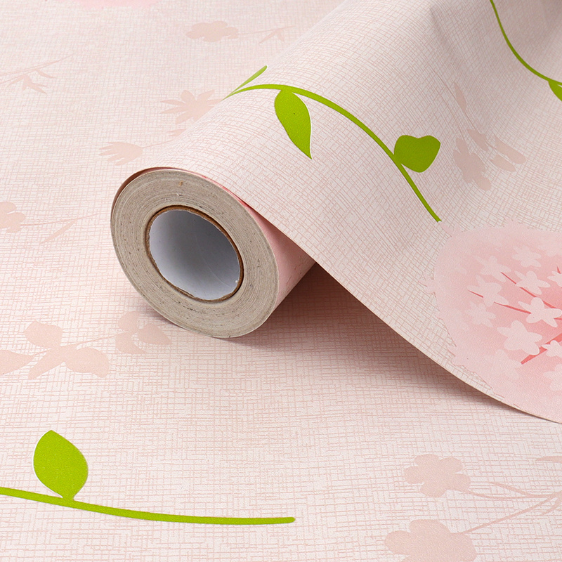 Romantic pink love and branch self-adhesive wallpaper wholesale korea 3d picture wallpaper against water for bathrooms