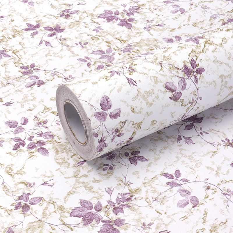 Italian Modern Antique Floral Purple 3d Glue Wallpaper Black Pink Flowers floral Wallpaper Wall