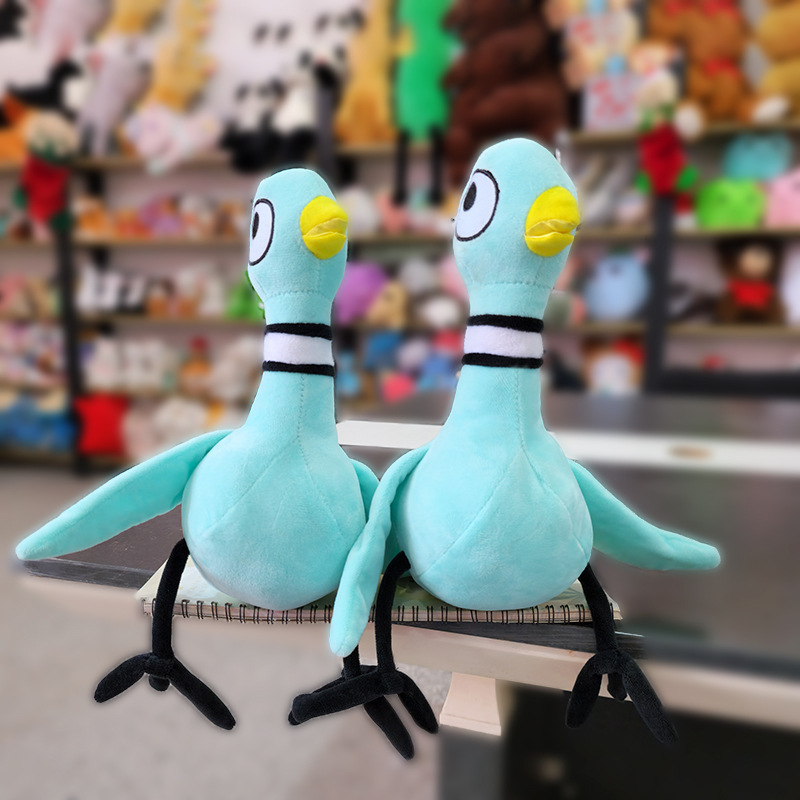 Hot sales lovely Big-eyed blue plush bird toy chicken plushies doll funny pigeon stuffed plush toy