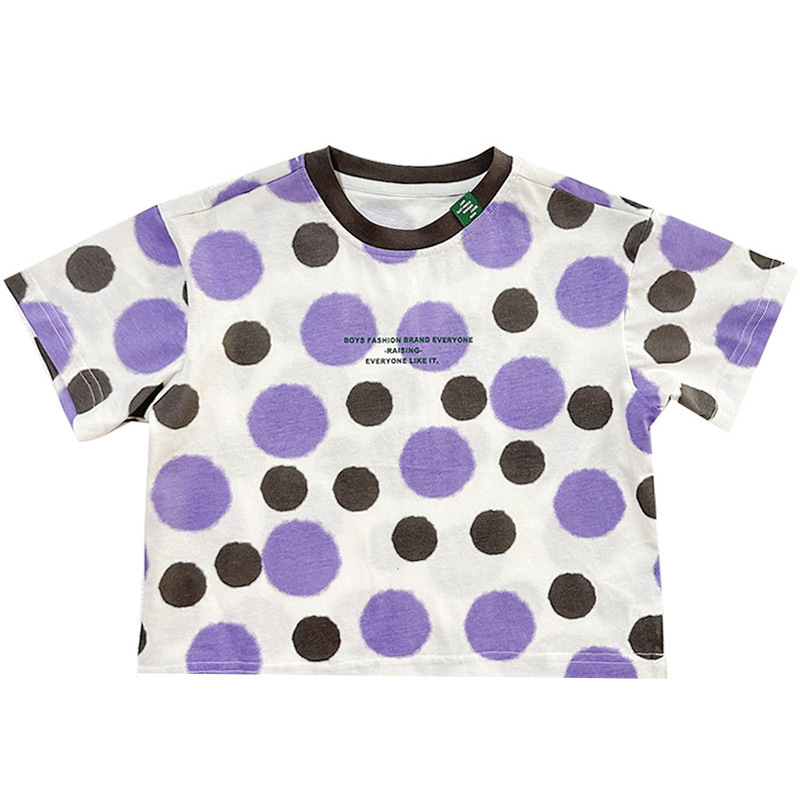 Children's T-shirts summer clothes new boys' t-shirts short-sleeved polka dots foreign summer clothes baby cotton tops