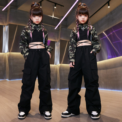 Children's jazz costumes girls' hiphop fashion fried street model catwalk autumn exercise clothing performance clothes