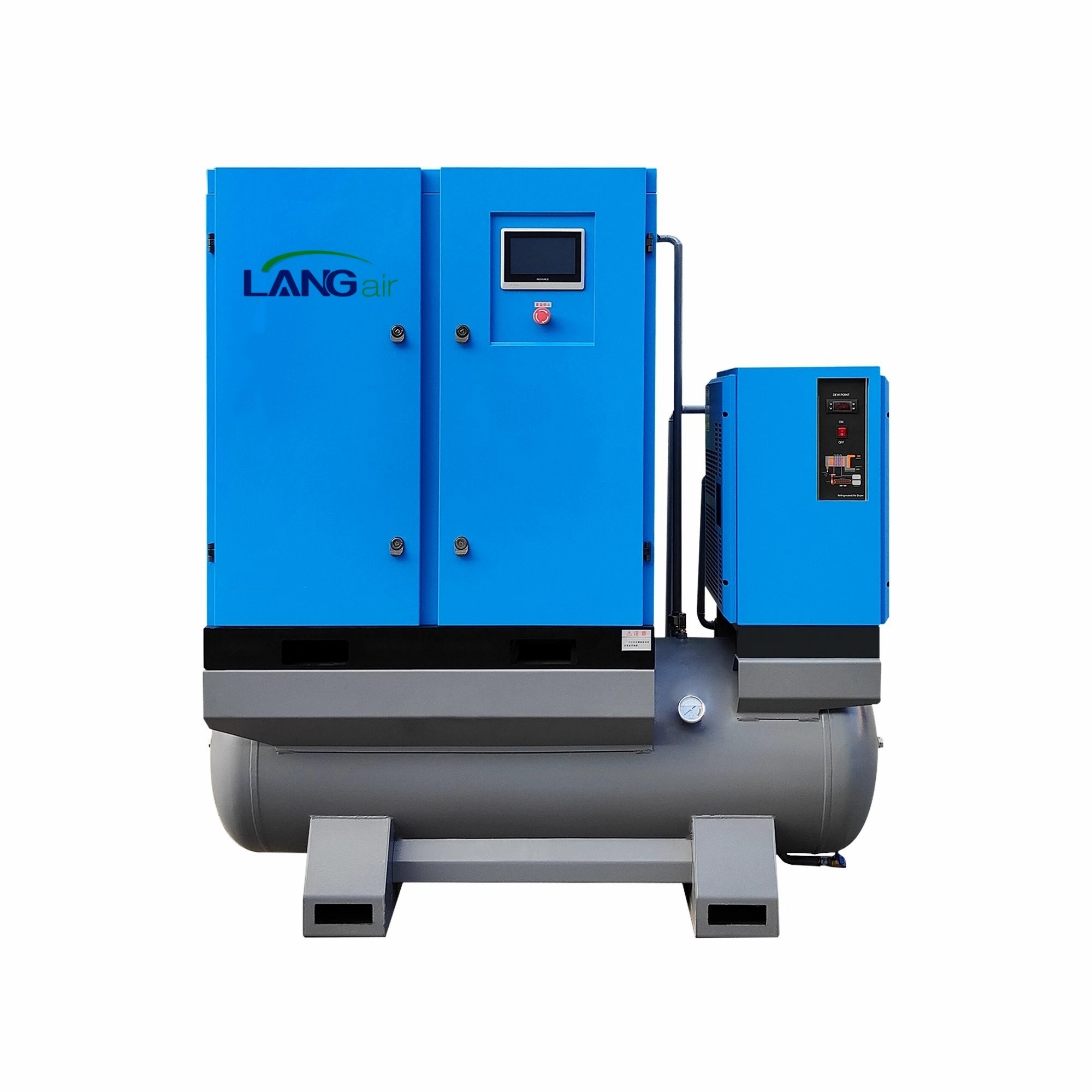 Langair Widely Used 30KW 40HP Integrated Unit Screw Air Compressor With Receiver Dryer And Air Tank