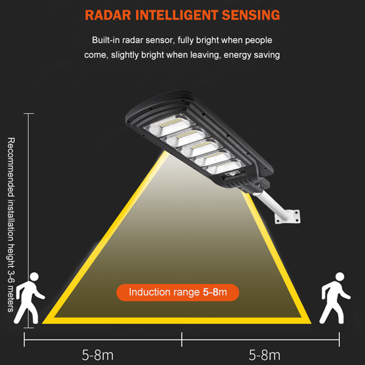 Integrated Smd Powered Control ABS Streetlight Waterproof 30W 60W 90W 120W 150W 180W Outdoor All In One Led Solar Street Light