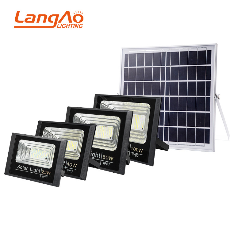 Hot Sales High Bright Outdoor Abs Garden Smart Waterproof IP67 25w 40w 60w 100w 200w 400w 600w 1000w Led Solar Flood Light