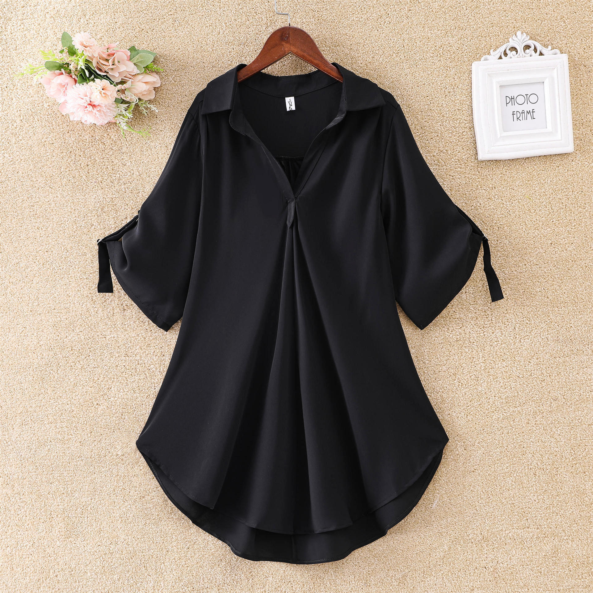 Fashion Casual Chiffon Blouse Long Style Plus Size Tops For Women Summer Women White Top Loose Dress Shirts