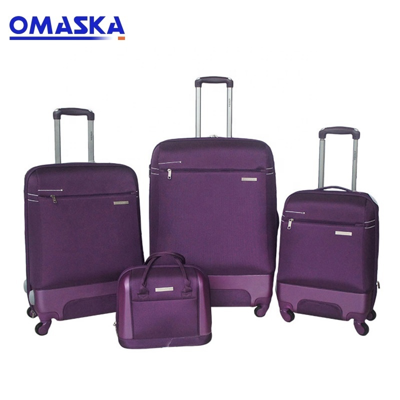 New Design Factory Supplier Fashion Match Color Pink Black Hard Shell Nylon And ABS Travel Luggage Set