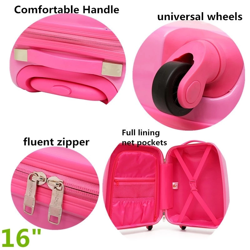 OMASKA Custom New ABS Children Suitcase Sets 3 PCS ABS Trolley Bag Spinner 14 16 20 Inch Cute ABS luggage