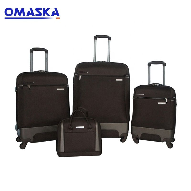 New Design Factory Supplier Fashion Match Color Pink Black Hard Shell Nylon And ABS Travel Luggage Set