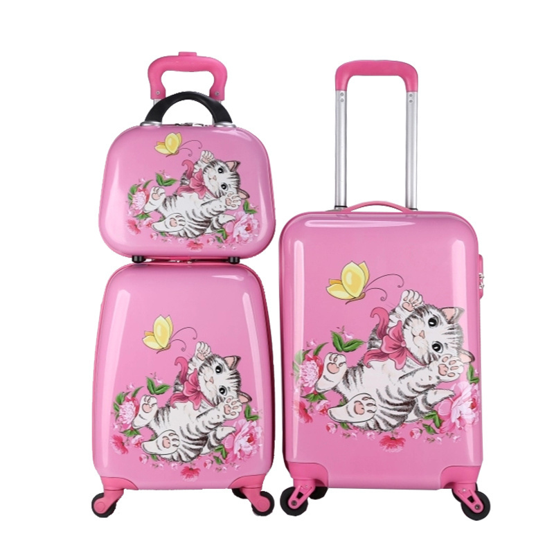 OMASKA Custom New ABS Children Suitcase Sets 3 PCS ABS Trolley Bag Spinner 14 16 20 Inch Cute ABS luggage