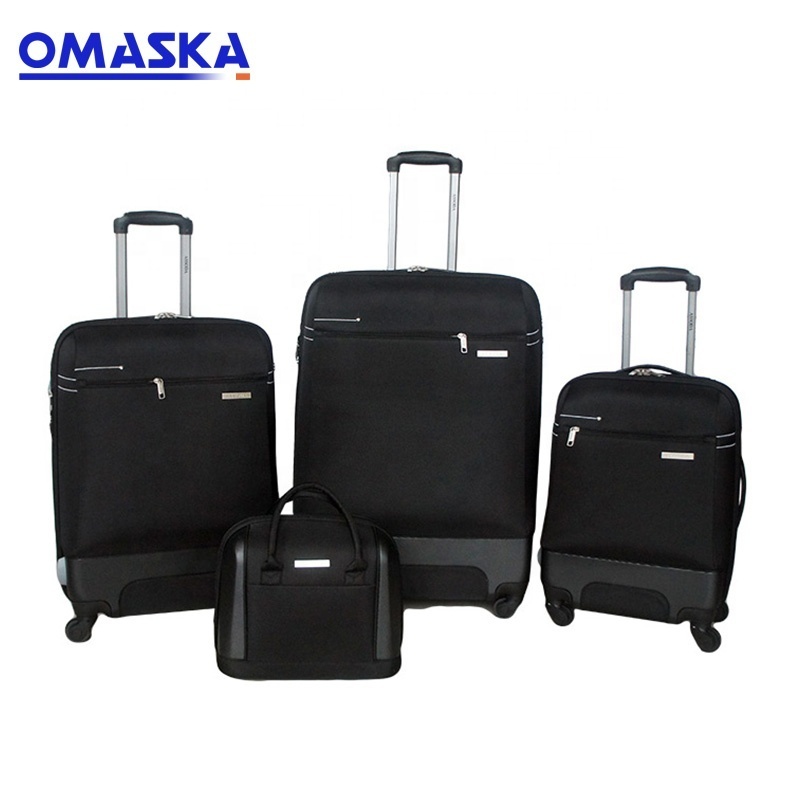 New Design Factory Supplier Fashion Match Color Pink Black Hard Shell Nylon And ABS Travel Luggage Set