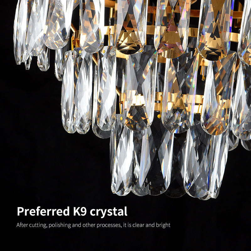 2022 Modern Hot Sale Luxury Crystal Pendant Lights for Living Room Flush Mount Crystal Chandelier