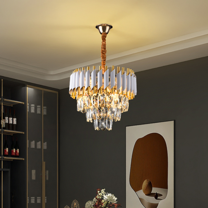 2022 Modern Hot Sale Luxury Crystal Pendant Lights for Living Room Flush Mount Crystal Chandelier