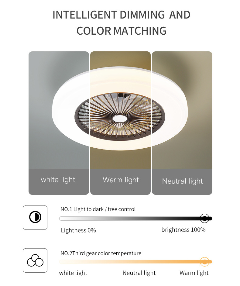 Modern Changeable Lights Ceiling  With Remote And Light LED Fan Ceiling Lamp