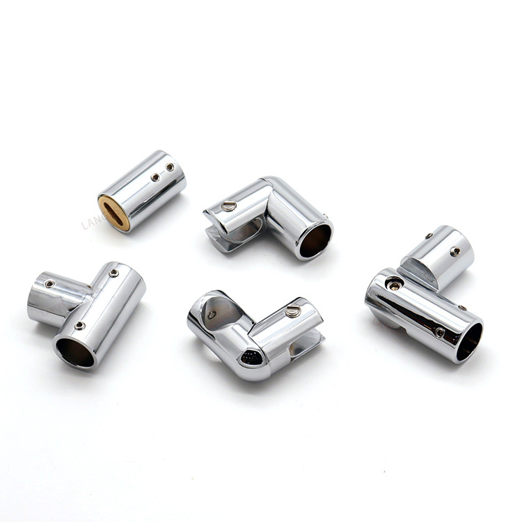 Durable Heavy 90 Degree Stainless Steel Shower glass Door Accessories Round Tube Pipe Connectors