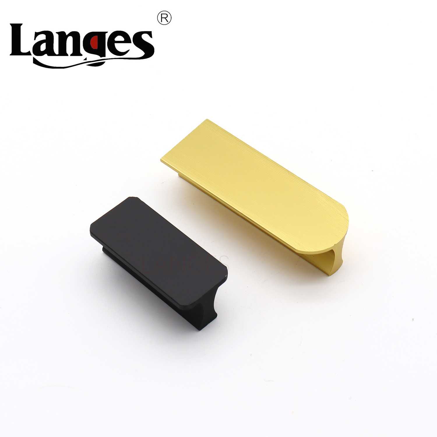 High Quality Kitchen Balcony Aluminum Alloy Finger Handle Matte Black Gold Cabinet Window Wood Door Solid Pull