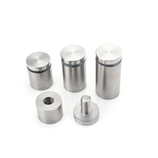 Stainless Steel Acrylic Display Board Advertising Hollow Stand off Fixing Screw Spacers For Signs