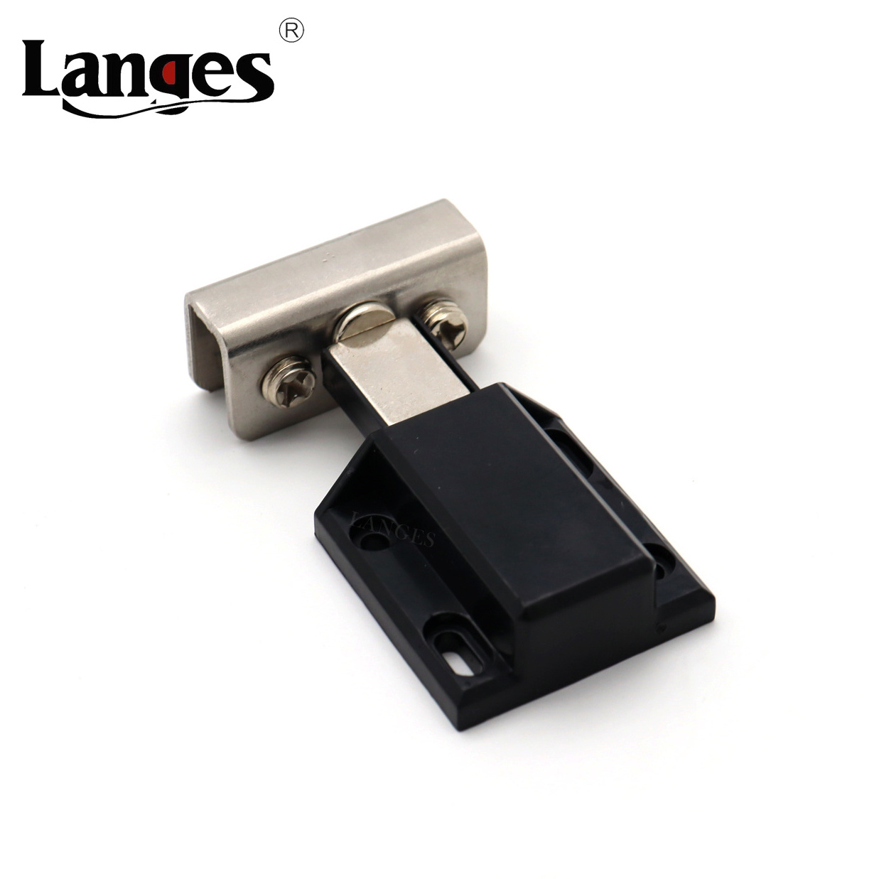 Easy Install Stainless Steel Hinge Single Side Rebound Wine Cabinet Glass Door Hinge Magnetic Catch Latch Set