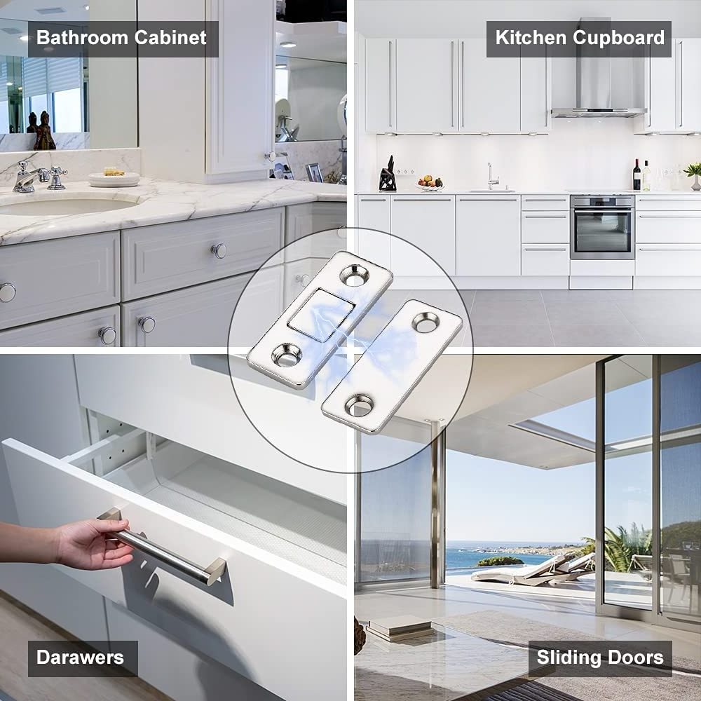 Kitchen Bedroom Wardrobe Cabinet Door Drawer Iron Magnetic Closure Safety Catch Lock For Sliding Door