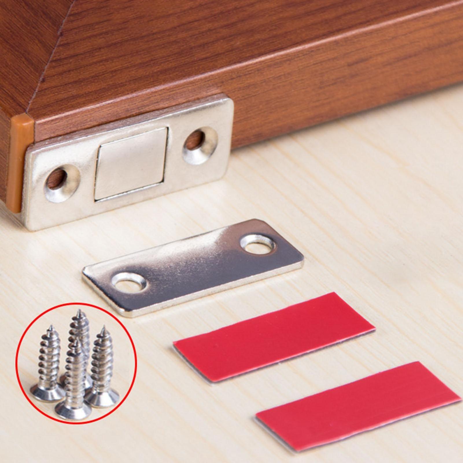 Heavy-duty Tape Kitchen Closet Drawer Ultra Thin Cabinet Latch Metal Adhesive Magnetic Door Catch