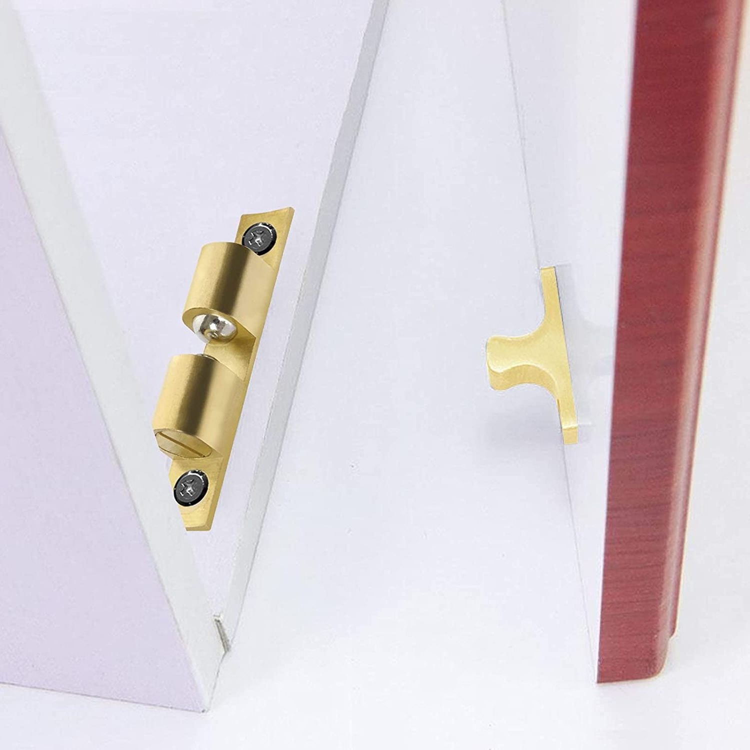 Adjustable Cabinet Wardrobe Closet Door Safety Lock Magnetic Solid Brass Roller Catch Latch