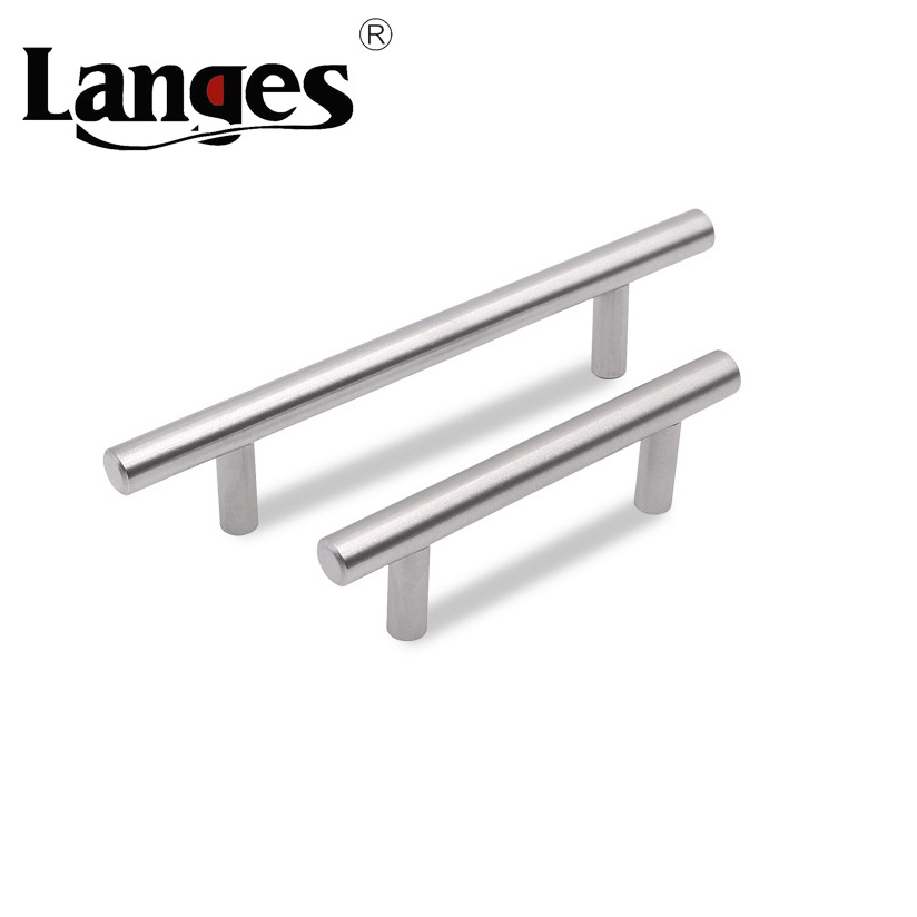 Modern Stainless Steel Kitchen Hardware T Bar Straight Furniture Wardrobe Pull Cabinet Handle