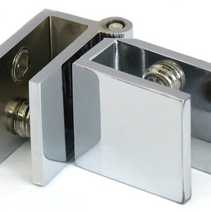 Rectangle Folding Ajustable Double Sided Cabinet Hardware Clamp 360 Degree Rotating Zinc Alloy Frameless Glass Hinges