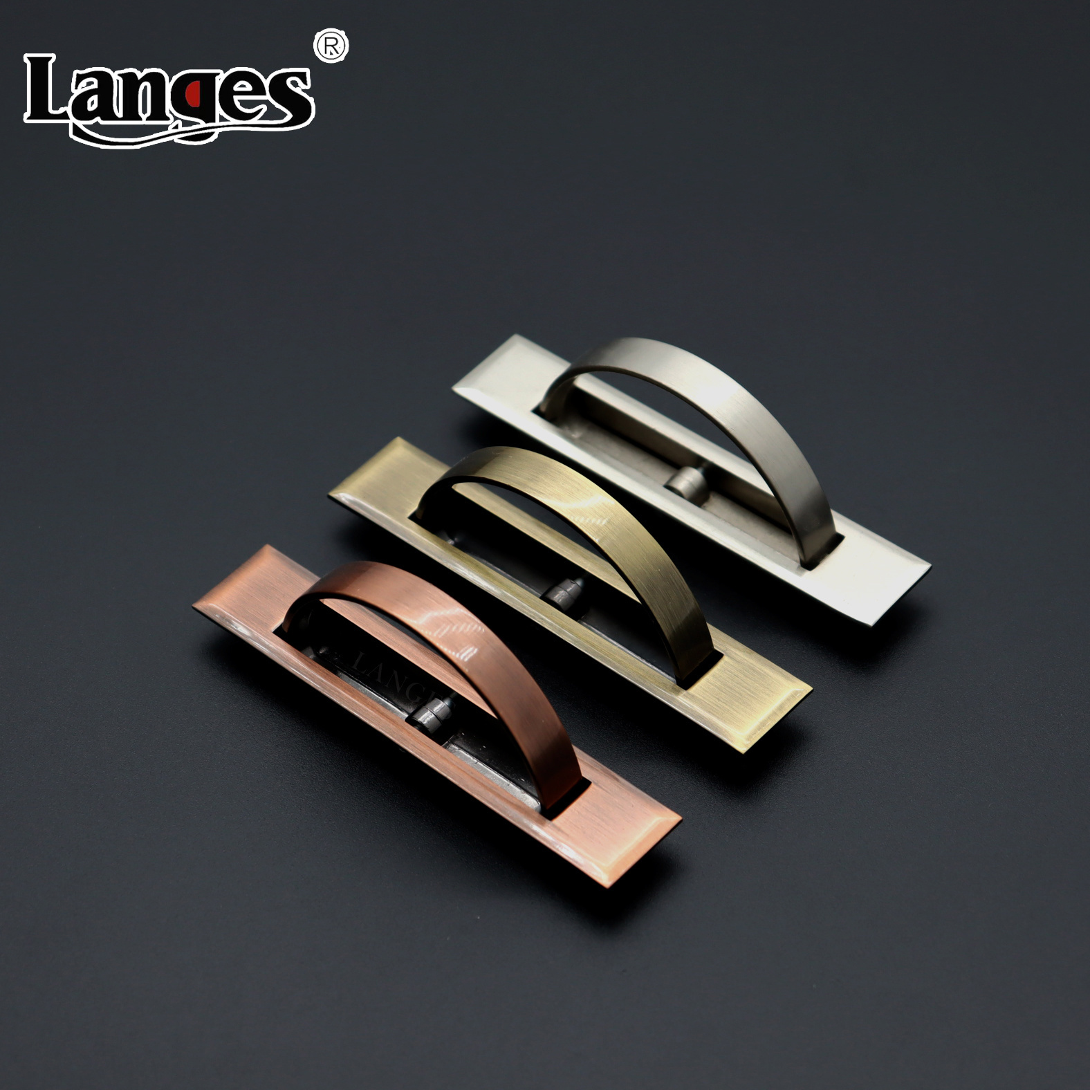 Furniture Hardware 180 Degree Rotating Concealed Zinc Alloy Hidden Grip Drawer Tatami Pull Handle