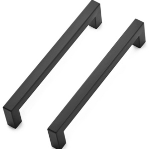 Modern Black Door Hardware U Shaped Pull Furniture Wardrobe Stainless Steel Cabinet Handle