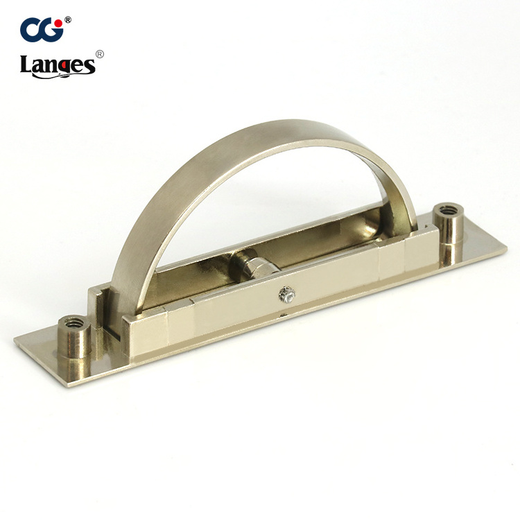 Furniture Hardware 180 Degree Rotating Concealed Zinc Alloy Hidden Grip Drawer Tatami Pull Handle