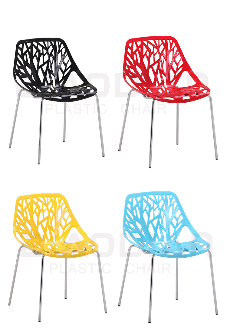 Modern Striking Birds Nest Side Metal Birch Dining Chairs for Restaurants and Coffee shop