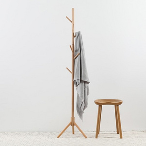 Wholesale Living Room Furniture Modern Clothes Tree Shaped Wooden Stand Cloths Coat Hanger Rack