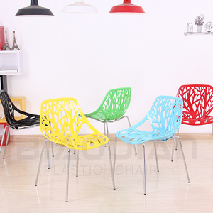 Modern Striking Birds Nest Side Metal Birch Dining Chairs for Restaurants and Coffee shop