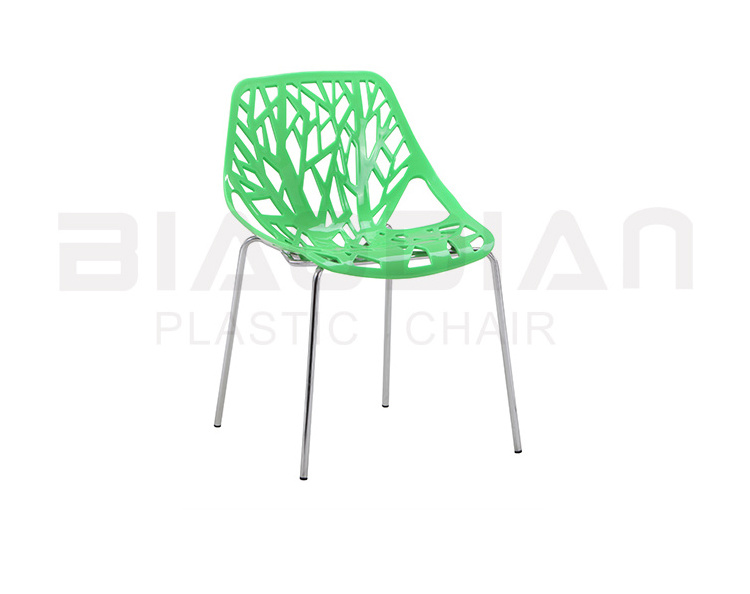 Modern Striking Birds Nest Side Metal Birch Dining Chairs for Restaurants and Coffee shop