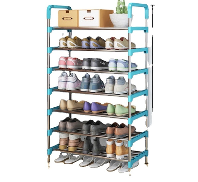 High quality 7 tiers shoe rack 21 pairs non-woven fabric shoe tower organizer cabinet