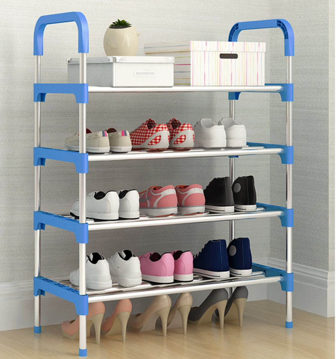 High quality 7 tiers shoe rack 21 pairs non-woven fabric shoe tower organizer cabinet