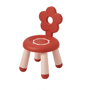 Thickened plastic children's stool kindergarten backrest cartoon chair baby dining chair cute flower home non-slip small bench