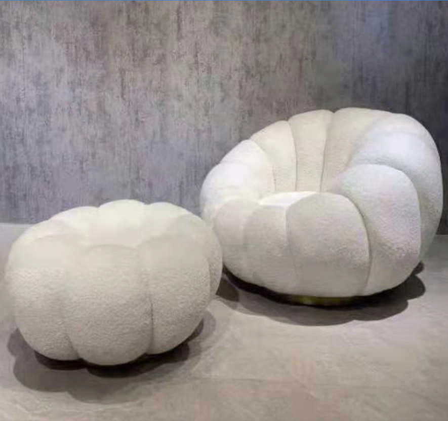 2022 creative lazy single sofa modern living room furniture swivel chair Pumpkin shape sofa