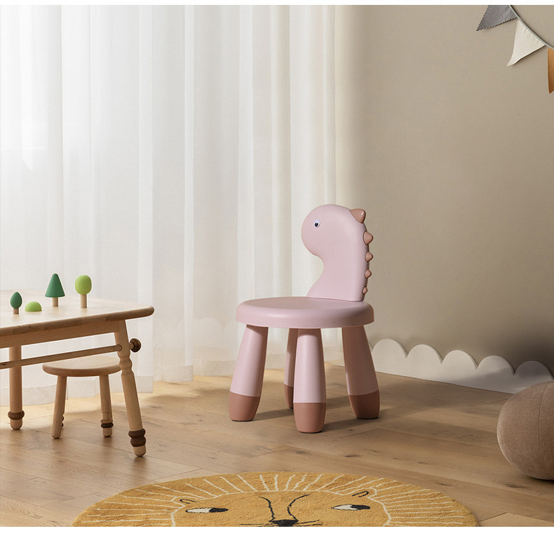 Plastic stool dinosaur backrest stool thickened household cartoon children's chair animal bench living room baby modern stool