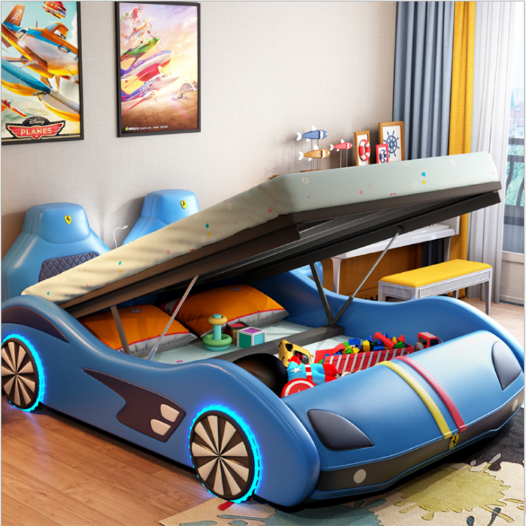 New style kids bed with storage music multifunction race car bed bedroom children's furniture bed for boy