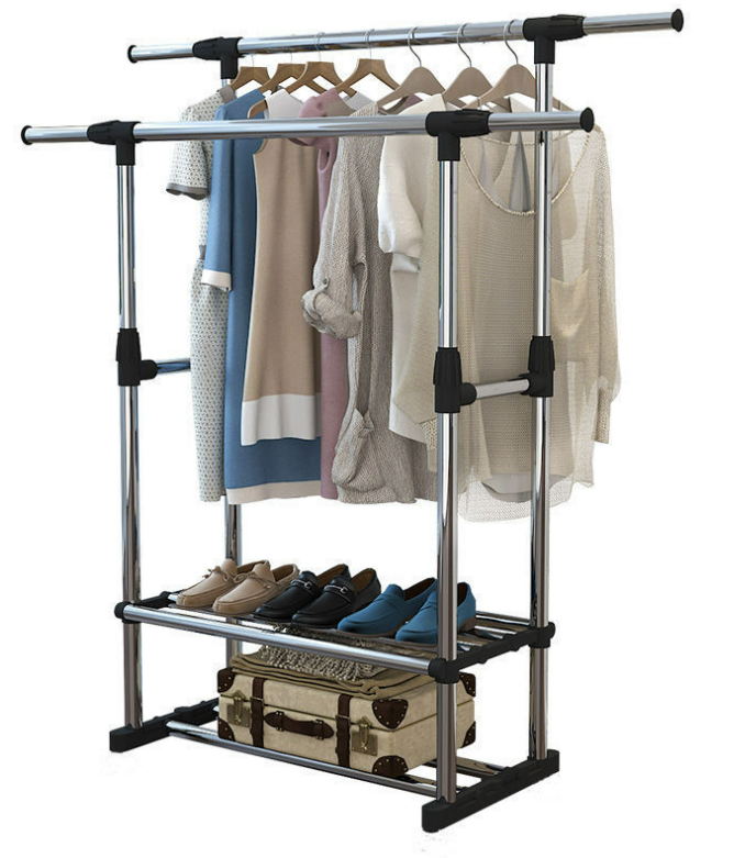 Stainless steel clothes drying rack floor-to-ceiling home balcony lift hanger indoor and outdoor clothes rack