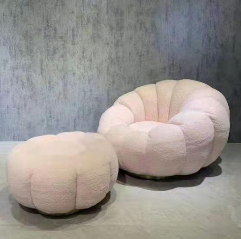 2022 creative lazy single sofa modern living room furniture swivel chair Pumpkin shape sofa