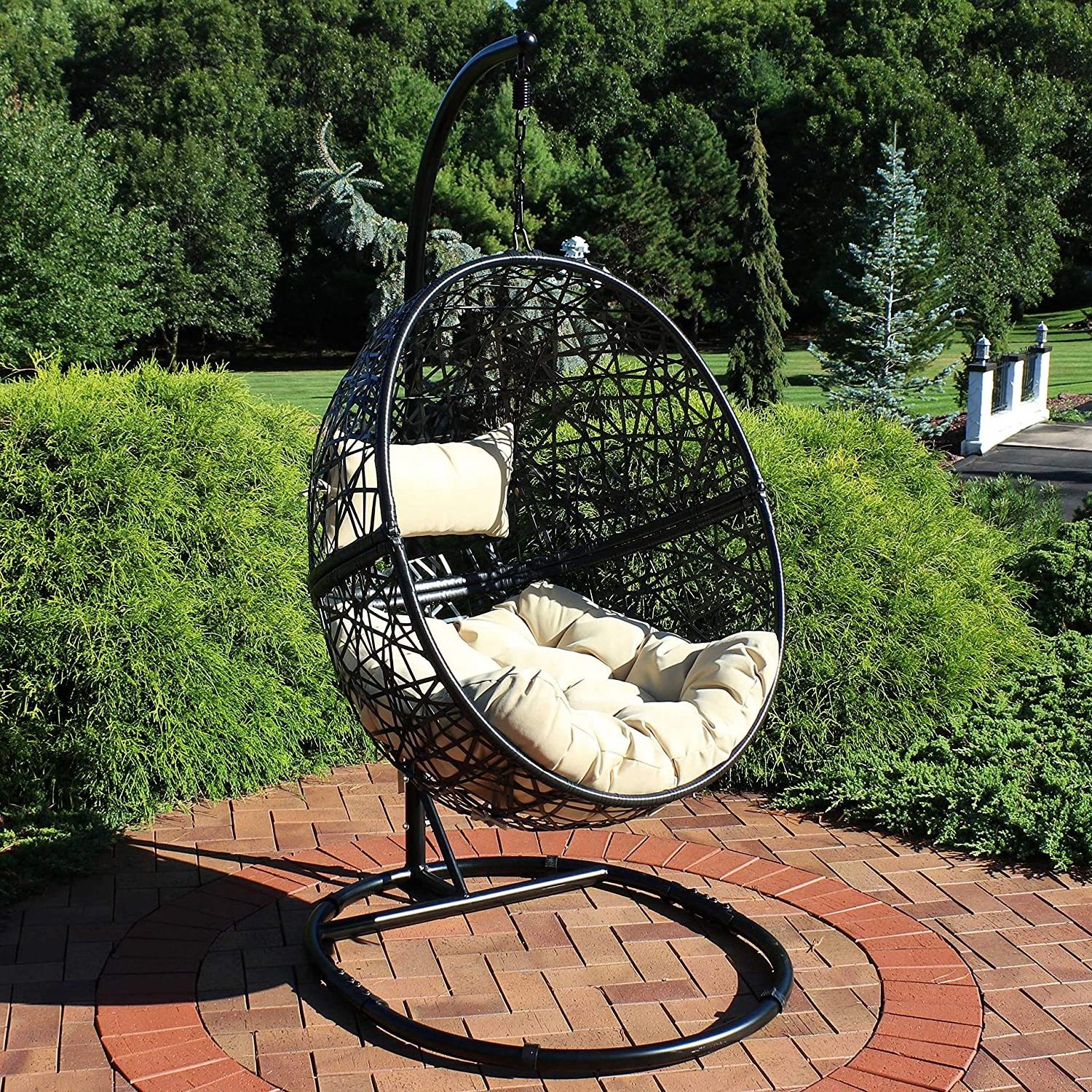 balcony cheap luxury leisure nest egg patio swings outdoor furniture garden cushion modern rattan hanging swing chairs