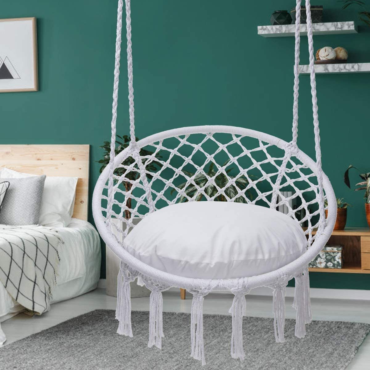 single swing hanging chair rattan hammock egg chair rattan patio furniture iron chain marcrame hanging swing chair macrame