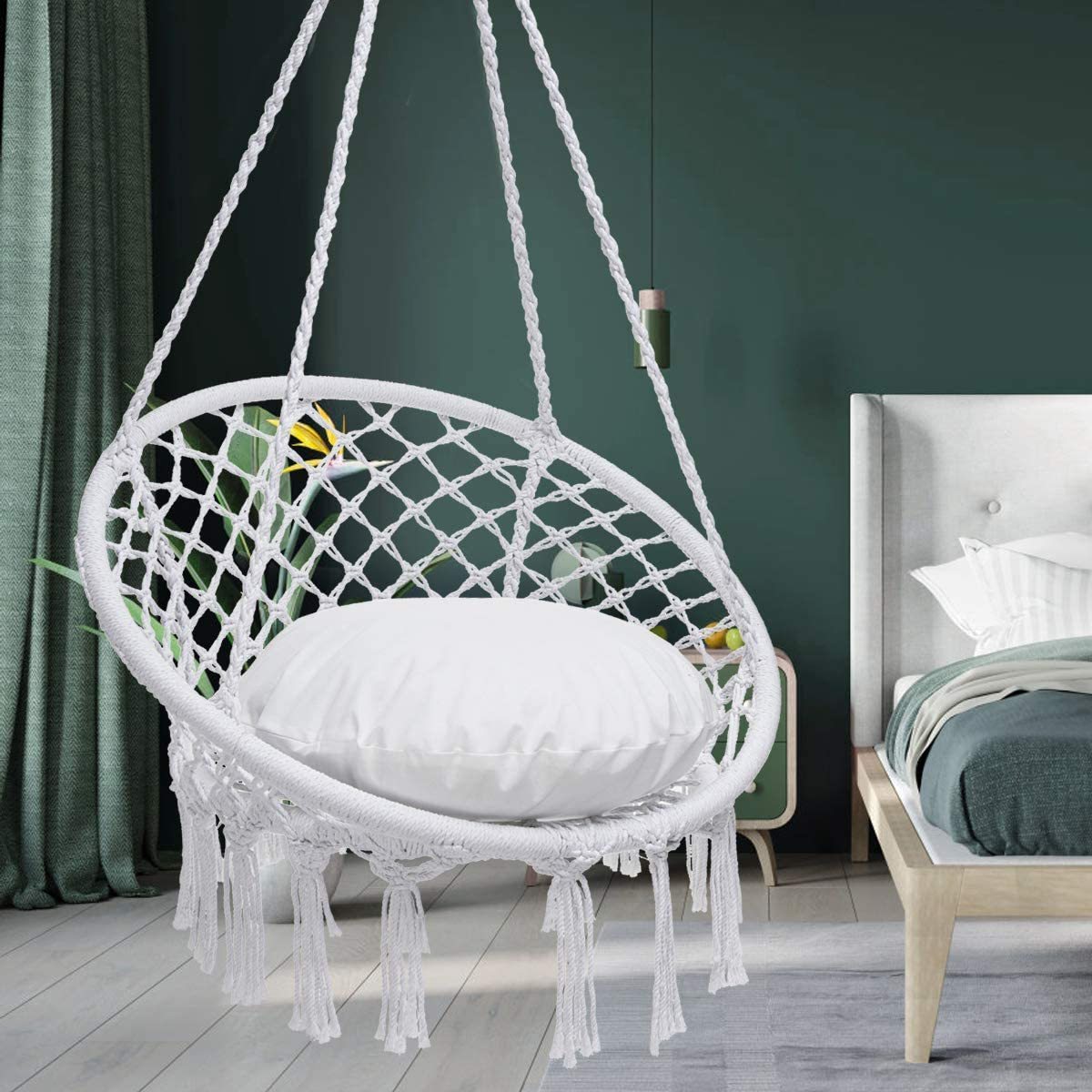 single swing hanging chair rattan hammock egg chair rattan patio furniture iron chain marcrame hanging swing chair macrame