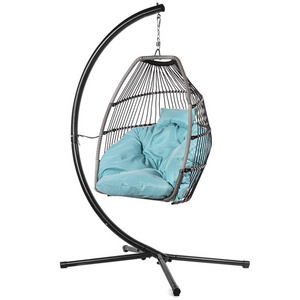 wicker swing hanging chair outdoor rattan balcony rattan wicker single patio metal children egg stand for swing chair with stand