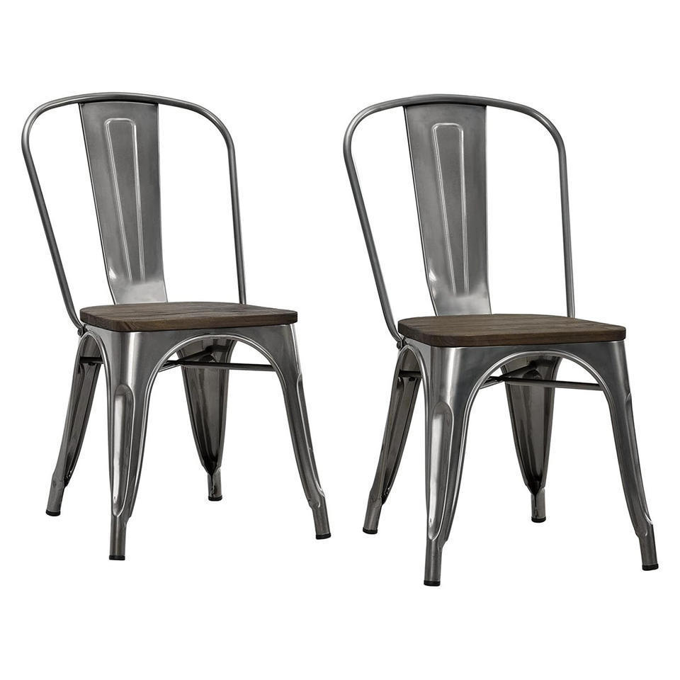 Modern High Quality Durable Hotel Cafe Chair Vintage Restaurant Bistro Sillas Iron Metal Tolix Dining Chairs