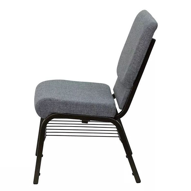 New Design Stackable Pulpits Theatre Chairs Fabric Padded Church Chair with Metal Frame