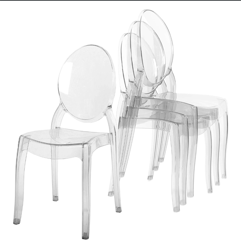 Outdoor Black Color Acrylic PC Plastic Ghost Armless Chair Wedding Acrylic Ghost Chair