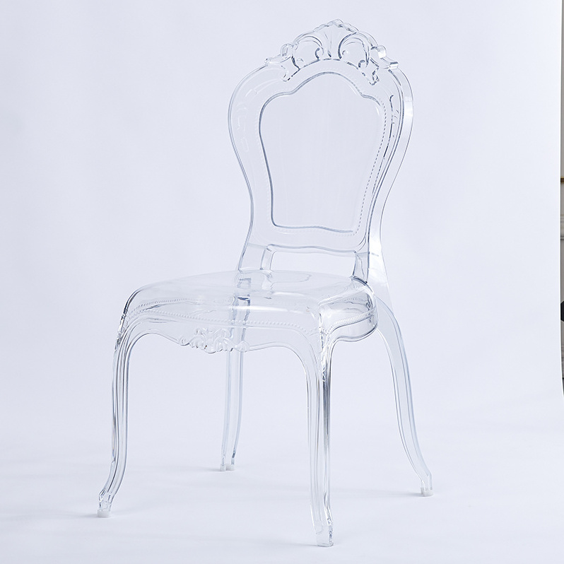 Pc Royal Clear Crown Backrest Banquet Stackable Wedding Chairs Transparent Plastic Chair For Event